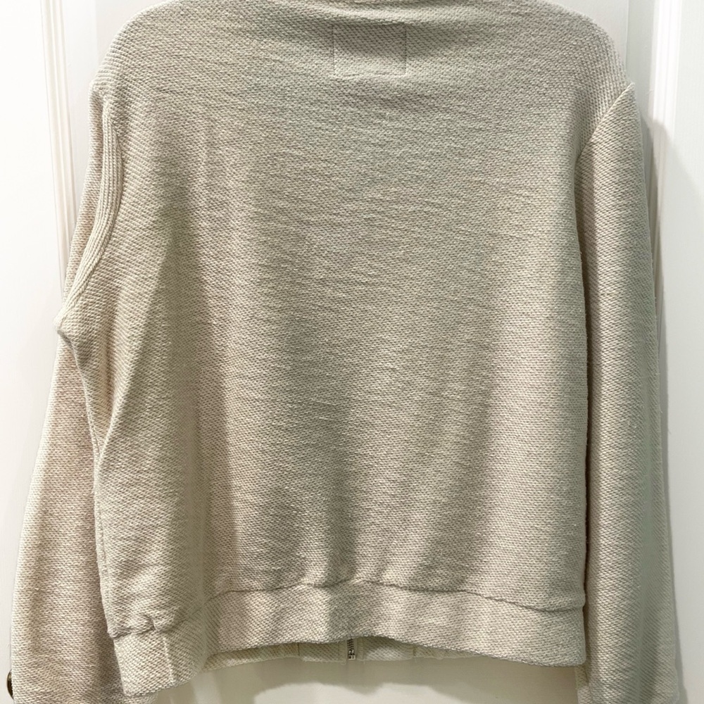 Sanctuary Neutral Knit Jacket Zip Front Cotton Blend Pockets Size L - Picture 3 of 5